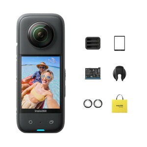 Insta360 X3 �b360�x�S�i�J���� �V�^1/2�C���`48MP�Z���T�[ IPX8�h�� 5.7K360�x���� 72MP360�x�ʐ^ ��u���␳ �A�N�e�B�uHDR 4K��l�̎��_ 60fps���B�� 360�x�����ہE