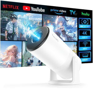 TecakiAndroid TV���ځE�d���t�H�[�J�X�E270°��]2025�V�i���v���W�F�N�^�[ �ƒ�p 27000LM �V�䓊�e ������`�␳ 4K�Ή� 1080P�𑜓x �z�[���V�A�^�[ ��̌^�X�^���h Bluetooth5.3 �X�s�[�J�[���� wifi6��