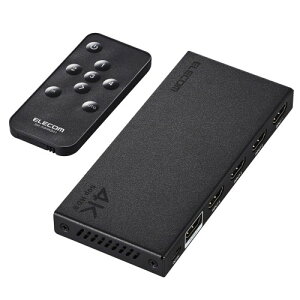 �G���R�� HDMI�ؑ֊� 4K 60Hz 4����1�o�� �����R���t�� �����E�蓮�ؑւ��I�ׂ� PS5�E4 / Nintendo Switch/Fire TV Stick �� DH-SW4KB41BK/E