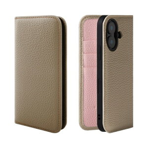 HANATORA for iPhone 16 �P�[�X �蒠�^ �{�v �X�}�z�P�[�X �X�}�z �X�^���h �R�[�h�z���_�[ �t�� �V�������N�J�[�t���U�[ �}�O�l�b�g�Ȃ� �O���[�W�� + �s���N PH-16-Grege-PK �M�t�g �a���� ���� �j�� 