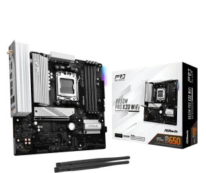 ASRock �}�U�[�{�[�h B650M Pro X3D WiFi AMD Ryzen 9000, 8000, 7000 �V���[�Y CPU�Ή� (Soket AM5) B650 Micro ATX �}�U�[�{�[�h ����