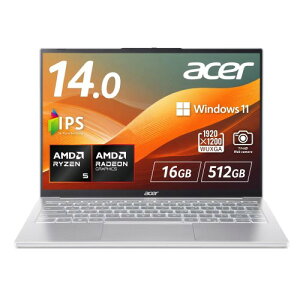 Acer Swift Lite 14 16GB�������[ 512GB SSD 14�C���` WUXGA 16:10 IPS ����� AMD Ryzen 5 240 �A���~�j�E������ 180°�q���W 9���ԋ쓮 999g 207����f Web�J���� �X���C�h�J�o�[�t WiFi 6 �X�s�[�J�[�E�}�C�N���� �o