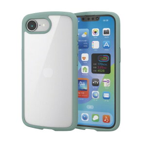 �G���R�� iPhone 16e �P�[�X �w�ʃN���A ���� �ϏՌ� �Ռ��z�� �y�� ���^ ���C�����X�[�d�Ή� MagSafe ���^�������O �V�[���t �X�g���b�v�z�[��/�V�����_�[�X�g���b�v�V�[�g�t �O���[�� PM-A25STSLFCG