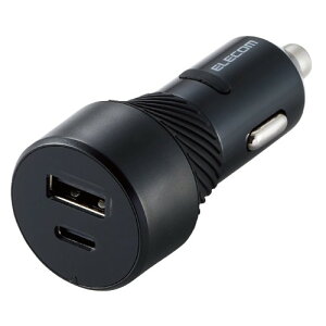 �G���R�� �J�[�`���[�W���[ �V�K�[�\�P�b�g USB 2�|�[�g (Type-C×1/USB-A×1) 27W 12V/24V�Ή� [�����ɂ����V���R���t��/���܂����[�d/2�䓯���[�d] iPhone SE3/SE2/13/12�AiPad�AAndroid �e��Ή� �u���b�N EC-DC0