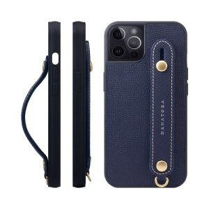 HANATORA for iPhone 12 12Pro �P�[�X �{�v �ϏՌ� �w�ʃx���g �X�}�z�P�[�X �X�}�z �X�^���h�@�\ �l�b�N �X�g���b�v �t�� �G���{�X���U�[ �M�t�g �}�O�l�b�g�Ȃ� �l�C�r�[ NGH-12Pro-Navy