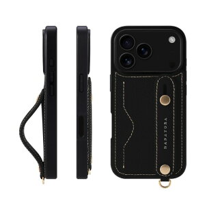 HANATORA for iPhone 17Pro �P�[�X �{�v �ϏՌ� �w�ʃx���g �J�[�h�|�P�b�g �X�}�z�P�[�X �X�}�z �X�^���h�@�\ �l�b�N �X�g���b�v �t�� �G���{�X���U�[ �M�t�g �}�O�l�b�g�Ȃ� �u���b�N NCGH-17Pro-Black