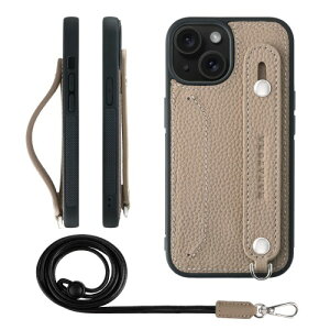 HANATORA for iPhone 15 �P�[�X �{�v �ϏՌ� �w�ʃx���g �X�g���b�v�����O �X�}�z�P�[�X �X�}�z �X�^���h�@�\ �l�b�N�X�g���b�v �t�� �J�[�h�|�P�b�g �V�������N���U�[ �M�t�g �O���[�W�� CGHGZ-15-Gre