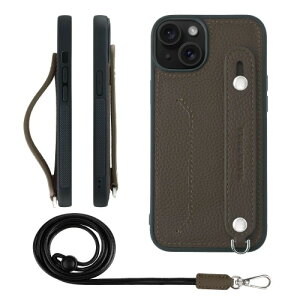 HANATORA for iPhone 15 �P�[�X �{�v �ϏՌ� �w�ʃx���g �X�g���b�v�����O �X�}�z�P�[�X �X�}�z �X�^���h�@�\ �l�b�N�X�g���b�v �t�� �J�[�h�|�P�b�g �V�������N���U�[ �M�t�g �g�[�v CGHGZ-15-Taupe