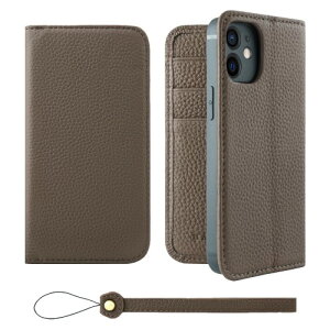 HANATORA for iPhone 12mini �P�[�X �蒠�^ �{�v �X�}�z�P�[�X �X�}�z �X�^���h �X�g���b�v �t�� �V�������N�J�[�t���U�[ �x���g�Ȃ� �}�O�l�b�g�Ȃ� �g�[�v H0XA-12mini-Taupe �M�t�g �a���� ���� �j�� ��