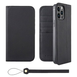 HANATORA for iPhone 13ProMax �P�[�X �蒠�^ �{�v �X�}�z�P�[�X �X�}�z �X�^���h �X�g���b�v �t�� �V�������N�J�[�t���U�[ �x���g�Ȃ� �}�O�l�b�g�Ȃ� �u���b�N H0XA-13ProMax-Black �M�t�g �a���� ���� �j