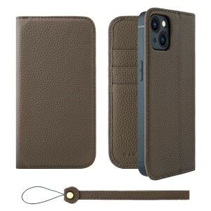 HANATORA for iPhone 13 �P�[�X �蒠�^ �{�v �X�}�z�P�[�X �X�}�z �X�^���h �X�g���b�v �t�� �V�������N�J�[�t���U�[ �x���g�Ȃ� �}�O�l�b�g�Ȃ� �g�[�v H0XA-13-Taupe �M�t�g �a���� ���� �j�� �ޏ� ��