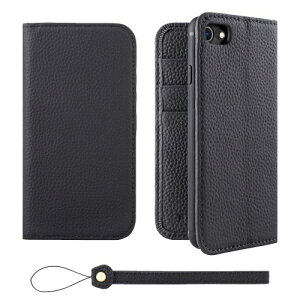 HANATORA for iPhone 8 7 SE3 SE2 (��3���� ��2����) �P�[�X �蒠�^ �{�v �X�}�z�P�[�X �X�}�z �X�^���h �X�g���b�v �t�� �V�������N�J�[�t���U�[ �x���g�Ȃ� �}�O�l�b�g�Ȃ� �u���b�N H0XA-8SE-Black �M�t