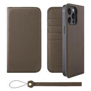 HANATORA for iPhone 15ProMax �P�[�X �蒠�^ �{�v �X�}�z�P�[�X �X�}�z �X�^���h �X�g���b�v �t�� �V�������N�J�[�t���U�[ �x���g�Ȃ� �}�O�l�b�g�Ȃ� �g�[�v H0XA-15ProMax-Taupe �M�t�g �a���� ���� �j��