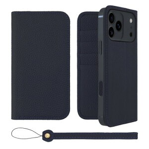 HANATORA for iPhone 17ProMax �P�[�X �蒠�^ �{�v �X�}�z�P�[�X �X�}�z �X�^���h �X�g���b�v �t�� �V�������N�J�[�t���U�[ �x���g�Ȃ� �}�O�l�b�g�Ȃ� �l�C�r�[ H0XA-17ProMax-Navy �M�t�g �a���� ���� �j