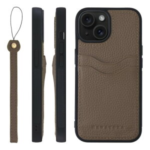 HANATORA for iPhone 15 �P�[�X �{�v �ϏՌ� �o���p�[�^ �X�}�z�P�[�X �X�}�z �X�g���b�v �t�� �V�������N���U�[ �M�t�g �g�[�v CPGGZ-15-Taupe