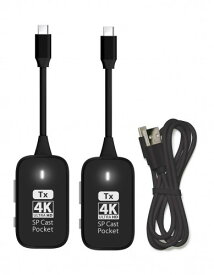 プリンストン ワイヤレスプレゼンテーション SimpleCastPocket 4K対応 ワイヤレス USB-C 子機 × 2台セット 画面ミラーリング/拡張 SPCASTPOCKET4K-C1SET