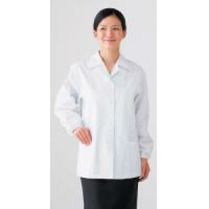 SKP335 White Wear 女子長袖白衣綿 ホワイト 4L