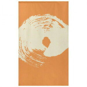 のれん 丸 ベージュ/オレンジ 約85cm×約150cm (91065)