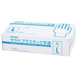 サラヤ プラスチック手袋粉無 100枚入 L 53500