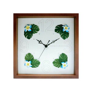 K-Art.Japan 壁掛け時計 ハワイアンクロック30 プルメリア(BL) ブラウン DC-2006