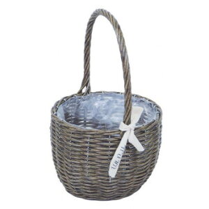 村田屋産業 PPラタンバスケット 丸型 Gray S 3184