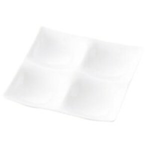 (KOWAKE)4つ仕切り皿17×17cm 白磁 5個セット
