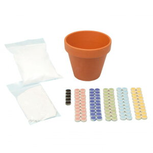 モザイクタイルで植木鉢 手づくりキット 丸タイル 2セット