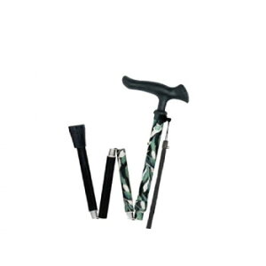 フジホーム ステッキ 杖 かるがもファムII折畳 リーフ柄 WB5237