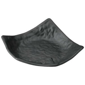 福井クラフト メラミン23.0反ムスビ内ゆず柄皿 黒マット 75005685