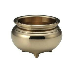 高岡銅器 真鍮製仏具 机上香炉 磨き 3.0寸 81-14