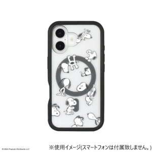ピーナッツ iPhone16 MagSafe 対応 プランプフレームケース スヌーピー SNGG-89A
