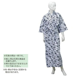 コべス 婦人スタンダードガーゼねまき(付袖) コン花柄 No.78 LL