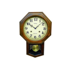 さんてる クォーツ 日本製 アンティーク振り子時計(8角型) アンティークブラウン QL624