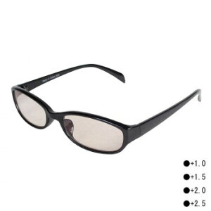 シニアグラス 老眼鏡 黒縁 おしゃれ ECARI11 +1.0
