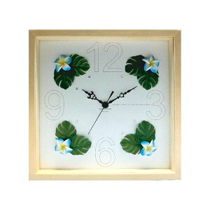 K-Art.Japan 壁掛け時計 ハワイアンクロック30 プルメリア(BL) ナチュラル DC-2003