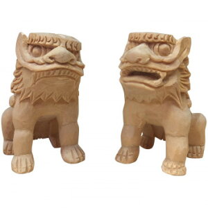 神棚の里 神棚 神具 手彫り置物 狛犬極上彫リ