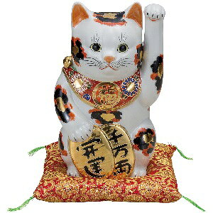 K5-1594 九谷焼 8号小判招き猫 金三毛