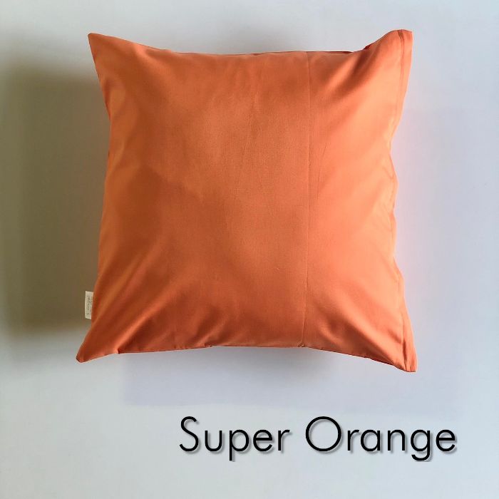 送料無料 天然素材コットン１００％ 全18色クッションカバー スーパーオレンジ 橙 選択 買収 無地 ４５cm×４５cm ポイント消化