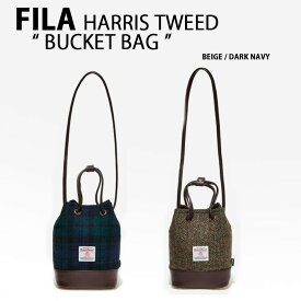 FILA フィラ HarrisTweed ハリスツイード クロスバッグ ミニ BUCKET BAG FS3BCE6312X BEIGE DARK NAVY バケットバッグ ミニバッグ 肩掛け ショルダー ベージュ ダークネイビー【中古】未使用品