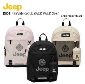 Jeep ジープ キッズ リュック SEVEN GRILL BACK PACK 098 セブン グリル バックパック バッグ デイパック かばん A4収納 通学 新学期 ロゴ カジュアル ピンク ベージュ ブラック 男の子 女の子 子供用 KO0GAU098【中古】未使用品