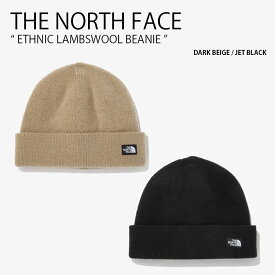 THE NORTH FACE ノースフェイス ニット帽 ETHNIC LAMBSWOOL BEANIE エスニック ラムウール ビーニー ニットキャップ 帽子 ベージュ ブラック ストリート カジュアル 男性用 女性用 男女共用 NE3BN55C/D【中古】未使用品