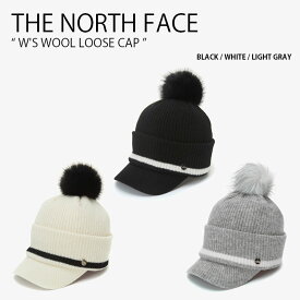 THE NORTH FACE ノースフェイス レディース キャップ W'S WOOL LOOSE CAP ウール ルーズ キャップ 帽子 ニット カジュアル ストリート ブラック ホワイト グレー 女性用 NE3CN62A/B/C【中古】未使用品