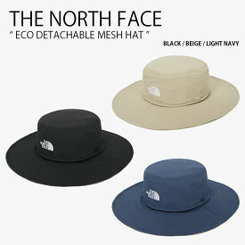 THE NORTH FACE ノースフェイス ホライズンハット ECO DETACHABLE MESH HAT エコ デタッチャブル メッシュ ハット 帽子 バケットハット バケハ あごひも付き 2Way ロゴ ブラック ベージュ ネイビー メンズ レディース 男性用 女性用 男女共用 NE3HQ08A/B/C【中古】未使用品