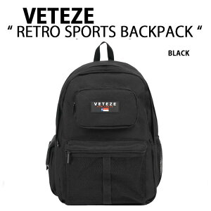 VETEZE �׃e�[ �o�b�N�p�b�N �؍��u�����h RETRO SPORT BACKPACK �f�C�p�b�N �����b�N�T�b�N ���g���X�|�[�c �o�b�N�p�b�N BLACK 25���b�g�� ���S �J�W���A�� �ʊw�o�b�O �؍� �����Y �E�B�����Y