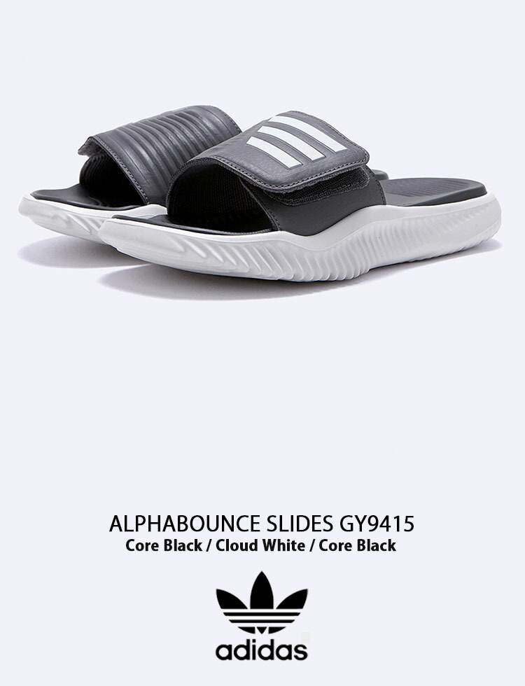 adidas Originals アディダス オリジナルス サンダル スリッパ ALPHABOUNCE SLIDES GZ9503 アルファバウンス  スライド サンダル Black White ブラック ホワイト シューズ メンズ レディース 【中古】未使用品 | larmoire