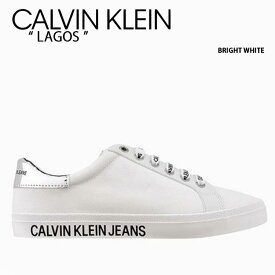 Calvin Klein カルバンクライン スニーカー LAGOS SNEAKER BRIGHT WHITE CK シューズ レザー 本革 ラゴススニーカー ホワイト ロゴ YW00396YAF【中古】未使用品