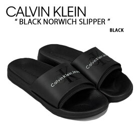 Calvin Klein カルバンクライン サンダル BLACK NORWICH SLIPPER BLACK CK シューズ ブラックノリッジスリッパ ロゴ YW00585BDS YM00361BDS【中古】未使用品