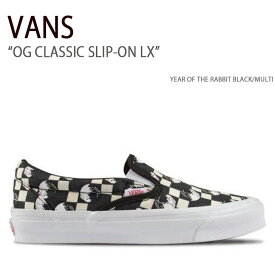 VANS バンズ スニーカー OG CLASSIC SLIP-ON LX YEAR OF THE RABBIT BLACK MULTI VN0A32QNBML クラシックスリッポン ブラック メンズ 男性用【中古】未使用品