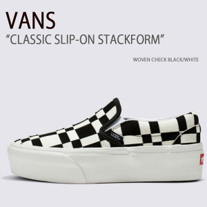 VANS oY Xj[J[ CLASSIC SLIP-ON STACKFORM WOVEN CHECK BLACK WHITE VN0A7Q5RBZW NVbNXb| Y fB[X jp p jp