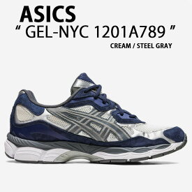 asics アシックス スニーカー GEL-NYC CREAM STEEL GRAY 1201A789-100 シューズ ブラック クレイグレー ランニングシューズ モダンスタイル メンズ【中古】未使用品